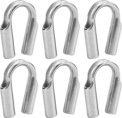 Image de 10Pcs Tube Thimble Acier inoxydable 304 Câble de Treuil Protection Fil d'Acier Accessoires Bateau M6