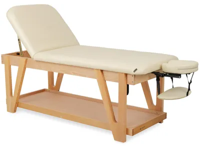 Image de Habys Vita Komfort | Lit de traitement, lit de massage, table de massage, chaise de beauté | Bois | Beige | Mousse de 6 cm | Pour les soins de beauté, la cosmétique et la physiothérapie