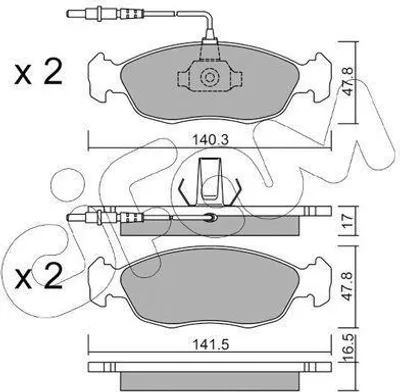 Produktbild von CIFAM Bremsbeläge Satz Vorne Bremsklötze passend für PEUGEOT 306 Schrägheck (7A, 7C, N3, N5) 822-156-0