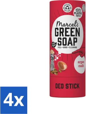 Produktbild von Marcel's Green Soap - Deodorant Stick - Argan & Oudh - Lang anhaltende Frische - 40 gr - Vorteilspack - 4 Stücke