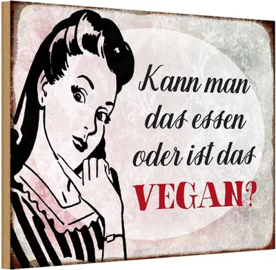 Produktbild von vianmo Holzschild 20x30 cm kann man das essen ist Vegan Spruch Zitat