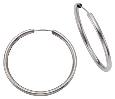 Zdjęcie produktu dla Kolczyki koła V ze srebra próby 925/925, 3,3 cm, białe, 299210052R