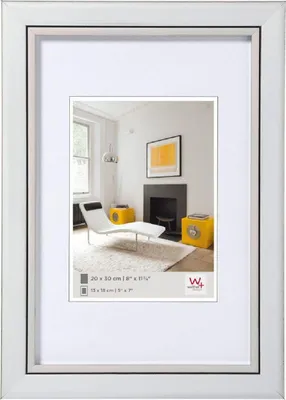 Image de Cadre Walther en polystyrène, dimensions 10x15 cm, couleur argent
