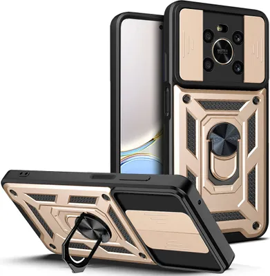 Produktbild von Honor X9 Hülle mit Ring Ständer Halter Dia Kameraschutz TPU PC Schutzhülle für Honor X9 4G / 5G Gold