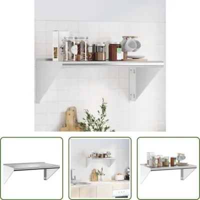 Immagine prodotto di The Living Store Mensola a muro 75x45x31 cm in acciaio inox argento
