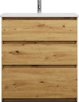 Image de burgbad Lin20 lavabo en céramique avec meuble souslavabo, 3 tiroirs, 830x415x912mm, SGHE083F5353C0001