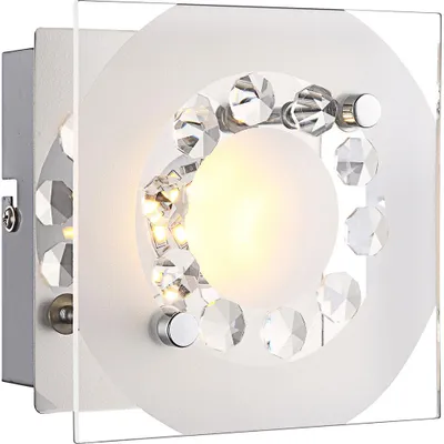 Produktbild von LED Wandleuchte, Kristalle, Glas, Chrom, L 12cm