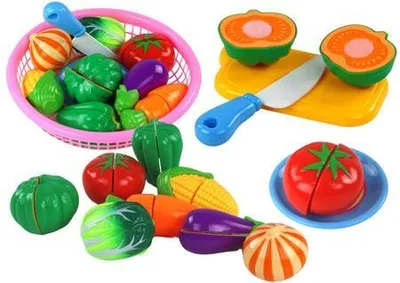 Image de Légumes en velcro dans un panier avec accessoires