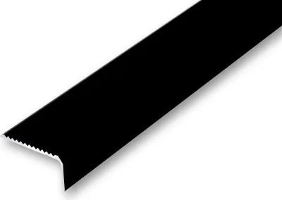 Produktbild von (20,74EUR/m) 44 x 23 x 1000 mm Treppenwinkel schwarz gebohrt inkl. Montageset Treppenkantenprofil Treppenkante grob gerieft, stabil und rutschhemmend