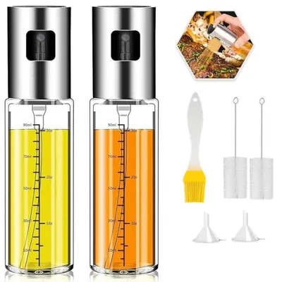 Produktbild von 2xÖlspender,Ölsprüher zum Kochen, Öl Sprühflasche, Ölspray zum Kochen, Olivenölsprüher für Salat, Grillen, Backen in der Küche,Öl Sprühflasche,Ölpumpe