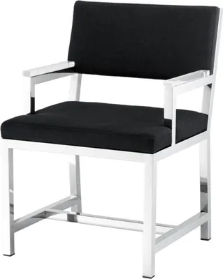 Produktbild von Casa Padrino Designer Stuhl mit Armlehnen 55 x 59 x H. 82 cm - Luxus Büromöbel