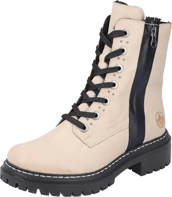 Produktbild von Rieker Damen Schnürboots Warmfutter Zierreißverschluss Stiefelette 72634, Größe:38 EU, Farbe:Beige