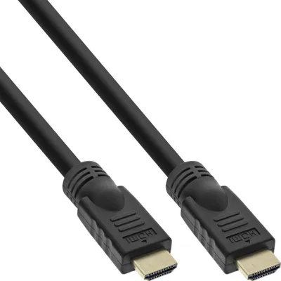 Produktbild von InLine HiD HDMI Kabel, HDMI-HS mit Eth,, Premium, 4K2K, ST / ST, gold, 5m, 5 m, HDMI Typ A (Standard), HDMI Typ A (Standard), Audio Return Channel (ARC), Schwarz