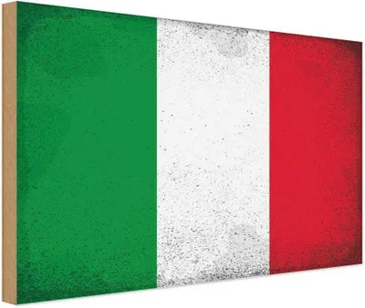 Produktbild von vianmo Holzschild 12x18 cm Italien Italy Vintage Flagge Fahne Wappen