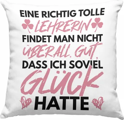 Produktbild von Trendation - Lehrerin Abschiedsgeschenk Deko-Kissen mit Füllung 40x40 Geschenk zum Abschied Klassenlehrerin Beste Lehrerin Geschenkidee Danke (Rosa)