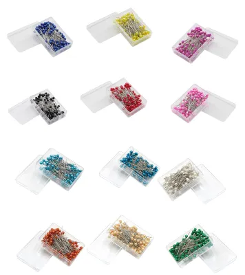 1200 bunte Kugelkopfnadeln, 3,8 cm, 12 Farben