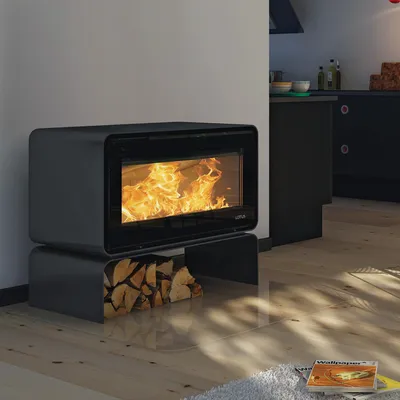 Produktbild von Lotus Living Base Kaminofen Ocean Dark, Rauchabgang hinten