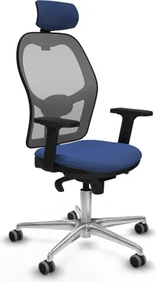 Image de Chaise de bureau avec appuie-tête Piqueras y Crespo 2D086G2 bleu marine