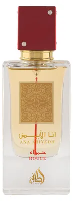 Productafbeelding van Lattafa Rouge, uniseks, 60 ml, vloeibare parfum, met topnoten van nashi peer, kumquat en bergamot, hartnoten van karamel en geranium, en basisnoten van ambergris, muskus en eikenmos