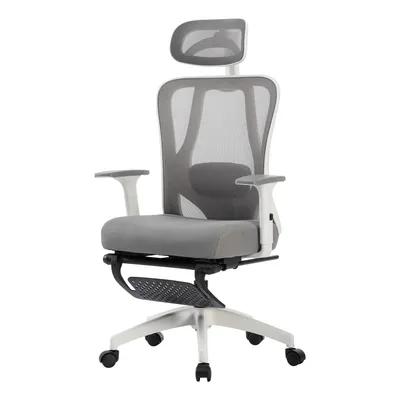 Immagine prodotto di SevenComfort sedia da ufficio sedia ergonomica girevole da scrivania con poggiatesta regolabile, braccioli, supporto lombare sedia executive 150kg grigio