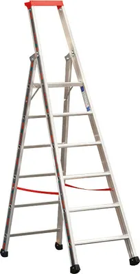 Produktbild von Euro-Profi Alu Stufenstehleiter Mod. S32577 - Stufenanzahl: 6, Länge: 2,15 m