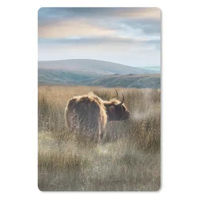 Produktbild von MuchoWow® Mauspad Mousepad Schottische Highlander - Nebel - Gras 18x27 cm - Mousepads - Maus Mat - Pad - Mausunterlage