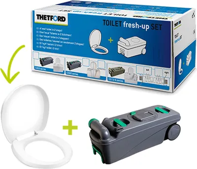Produktbild von Thetford Fresh Up Set C500 | Toilettensitz | Tank mit Rollen | 68,5x38x29,5 cm