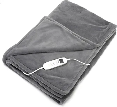 Obrázok produktu pre Elektrická prikrývka – vyhrievacia prikrývka – deka – príjemné zahriatie – 9 úrovní teploty – 180x160 cm – svetlosivá
