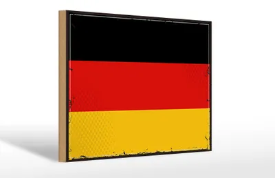 Produktbild von Holzschild Flagge Deutschlands 30x20cm Retro Flag Germany