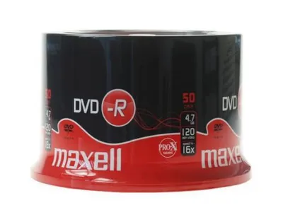 Produktbild von Maxell DVD-R 4.7GB 8x Spindle 50pk, 4,7 GB, 50 Stück(e), 1,2 mm, 120 mm, -25 - 70 °C, -20 - 50 °C