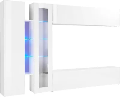 Produktbild von Dmora Wohnwand 280x30x180h cm Weiß, 15 Regale