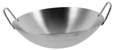 Produktbild von Edelstahl Wok mit Doppelgriffen