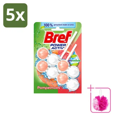 Produktbild von 5 x Bref Pronature Toiletblock Grapefruit 2 x 50 g - Sparpackung - 5 Stücke