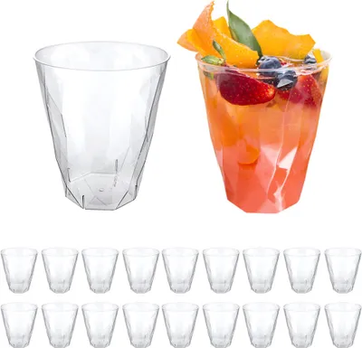 Produktbild von DoimoFlair Cocktailglas Mehrwegbecher Cocktailbecher Ice 34 cl aus Kunststoff Plastik Transparent milchiger Optik Set 20 Stück