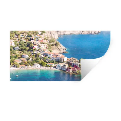 Produktbild von MuchoWow® Wandtattoo Wandsticker Wandaufkleber Griechenland - Stadt - Meer 40x20 cm Selbstklebend und Repositionierbar - Aufkleber