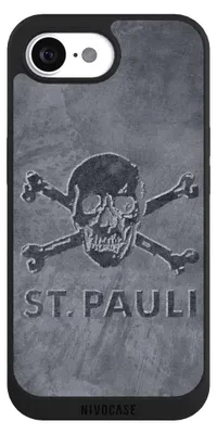 Produktbild von NIVOCASE Handyhülle für Apple iPhone 16e  Hülle NIVOpure Case Schwarz Beton FC St. Pauli Logo