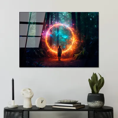 Image de Wallity, UV-1217 - 70 x 100, tableau acrylique, multicolore, 100 % verre trempé, 70 x 100 cm