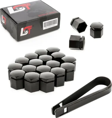 Produktbild von 20x Radschrauben Kappen Radschraubenkappen Set 17 mm schwarz für VW SEAT SKODA