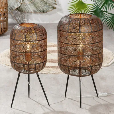 Obrázek produktu pro GILDE Stojací lampa Menara - černá - v. 62 cm x hl. 30cm