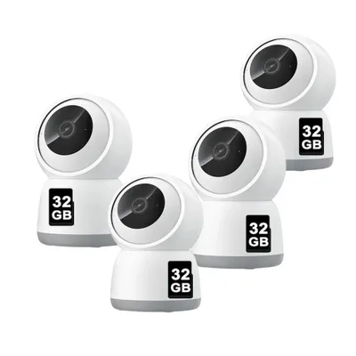 Produktbild von 360° Schwenkbare Überwachungskamera Innen, 2,4GHz / 5GHz WiFi 4PCS mit 32GBSpeicher Karte