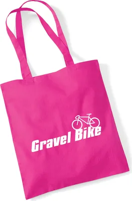 Produktbild von Huuraa Jutebeutel Gravel Bike Fahrrad 10 Liter Fuchsia Baumwolle Tasche Geschenkidee