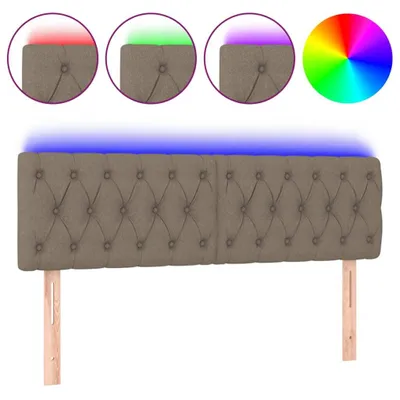 Produktbild von vidaXL LED Kopfteil Taupe 144x7x78/88 cm Stoff