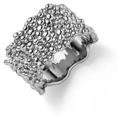 Produktbild von Breiter Ring Damenring aus 585 Gold Weißgold Fingerring gewellt 11mm breit Innenumfang 60mm  Ø19.1mm