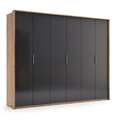 Produktbild von 4-türiger Kleiderschrank Anthrazit Hochglanz, 1850 × 2130 × 590 mm