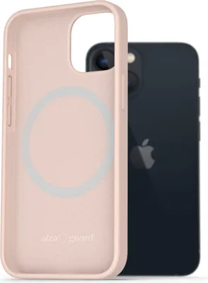 Zdjęcie produktu dla Silikonowe etui AlzaGuard kompatybilne z Magsafe pro iPhone 13 Mini růžový