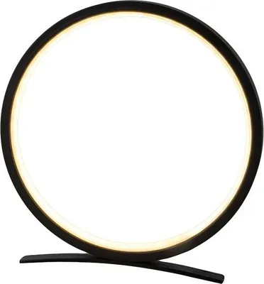 Image de Verk 12363 Lampe de table LED ronde moderne, 25 cm, noire