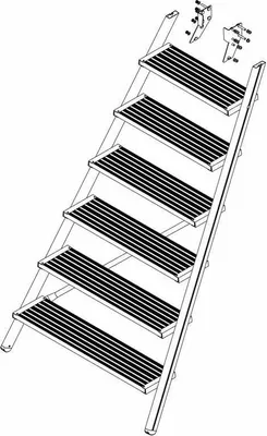 Produktbild von MUNK Aufstieg Podesttreppe inkl. Montagesatz 7 Stufen