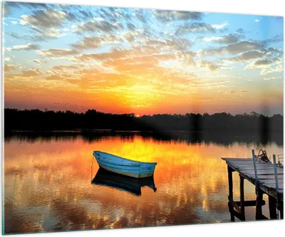 Produktbild von Bilder auf glas - Landschaft Sommer Meer - 100x70cm - Glasbilder - Wandbilder - Kunstdruck - zum Aufhängen bereit - Wanddekoration aus Glas - Glas Bilder - Wandbild auf Glas - GAA100x70-3167
