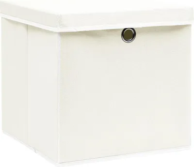 Obrázek produktu pro vidaXL Úložné boxy s víkem 4 ks. Bílé 32x32x32 cm Látkové