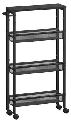 Produktbild von 4-stöckiges Rollregal aus Holz – 13 x 45,4 x 77 cm